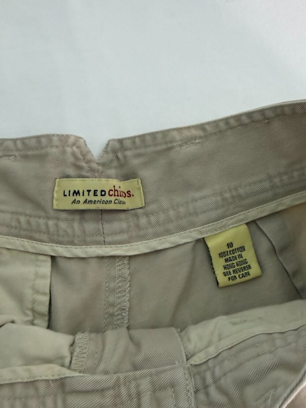 Vintage Limited Khaki Pleated Shorts High Rise Beige Preppy Minimalist Cotton - Picture 5 of 6